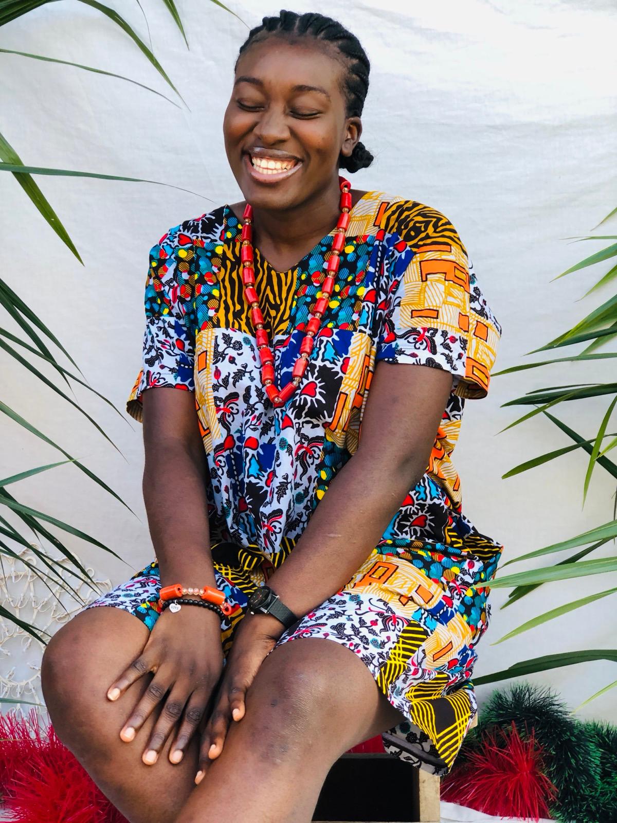 Portrait in vibrant traditional print